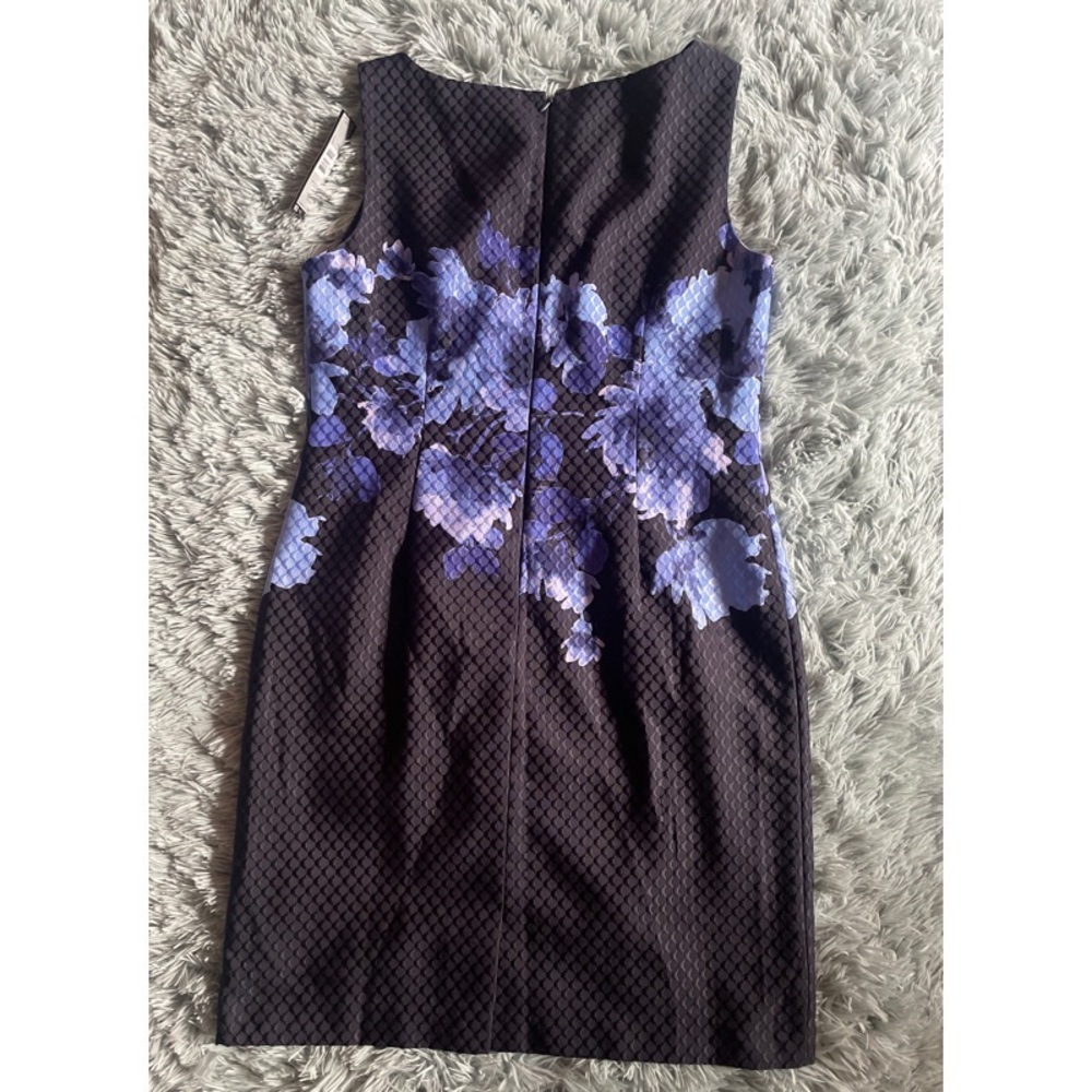 Navy Floral Sheath Dress - Picture 4 of 6